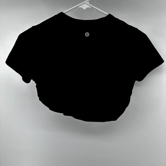 Lululemon Swiftly Tech Short Sleeve Crew Crop Seamless Silverescent Black 6 - Picture 3 of 3